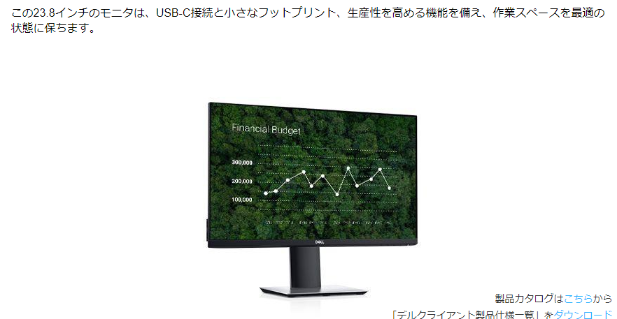 【中古モニター】23.8インチ メーカー DELL 型番 P2419HC 入力端子 HDMI DisplayPort USB Type-C 解像度 1920x1080 中古 液晶 モニター PC ディスプレイ