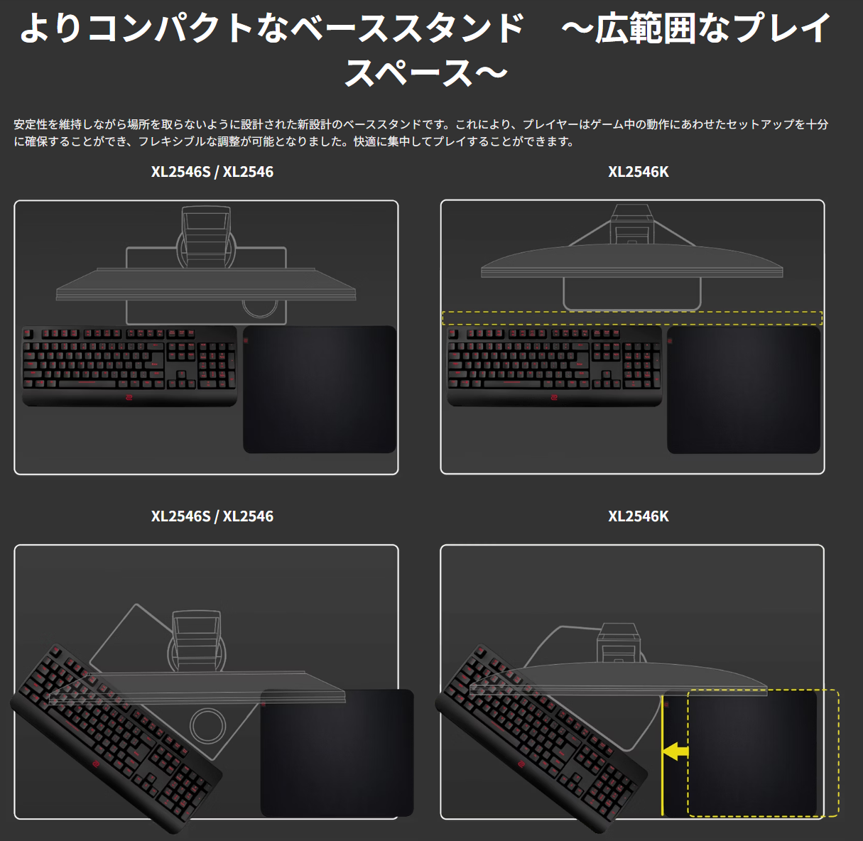 【中古モニター】24.5インチ メーカー BenQ 型番 XL2546K 入力端子 HDMI DisplayPort 解像度 1920x1080 Aランク 中古 液晶 モニター PC ディスプレイ