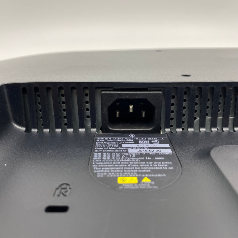 【中古モニター】23インチ メーカー Lenovo 型番 60B0-HAR1-WW ThinkVision E2323 入力端子D-Sub DVI 解像度 1920x1080 中古 液晶 モニター PC ディスプレイ