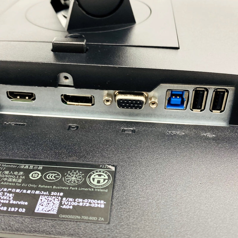 【中古モニター】22インチ メーカー DELL 型番 P2217 入力端子 D-Sub DisplayPort HDMI 解像度 1680x1050 中古 液晶 モニター PC ディスプレイ