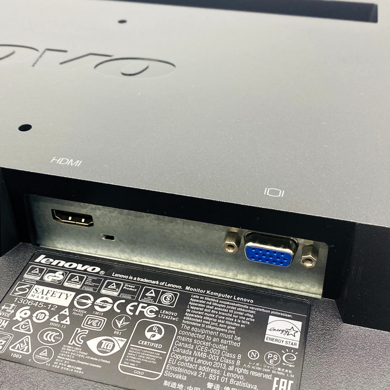 【中古モニター】24インチ メーカー Lenovo 型番 ThinkVision LT2423 60A8-KAR2-WW 入力端子 HDMI D-Sub 解像度 1920×1080 Bランク 中古 液晶 モニター PC ディスプレイ