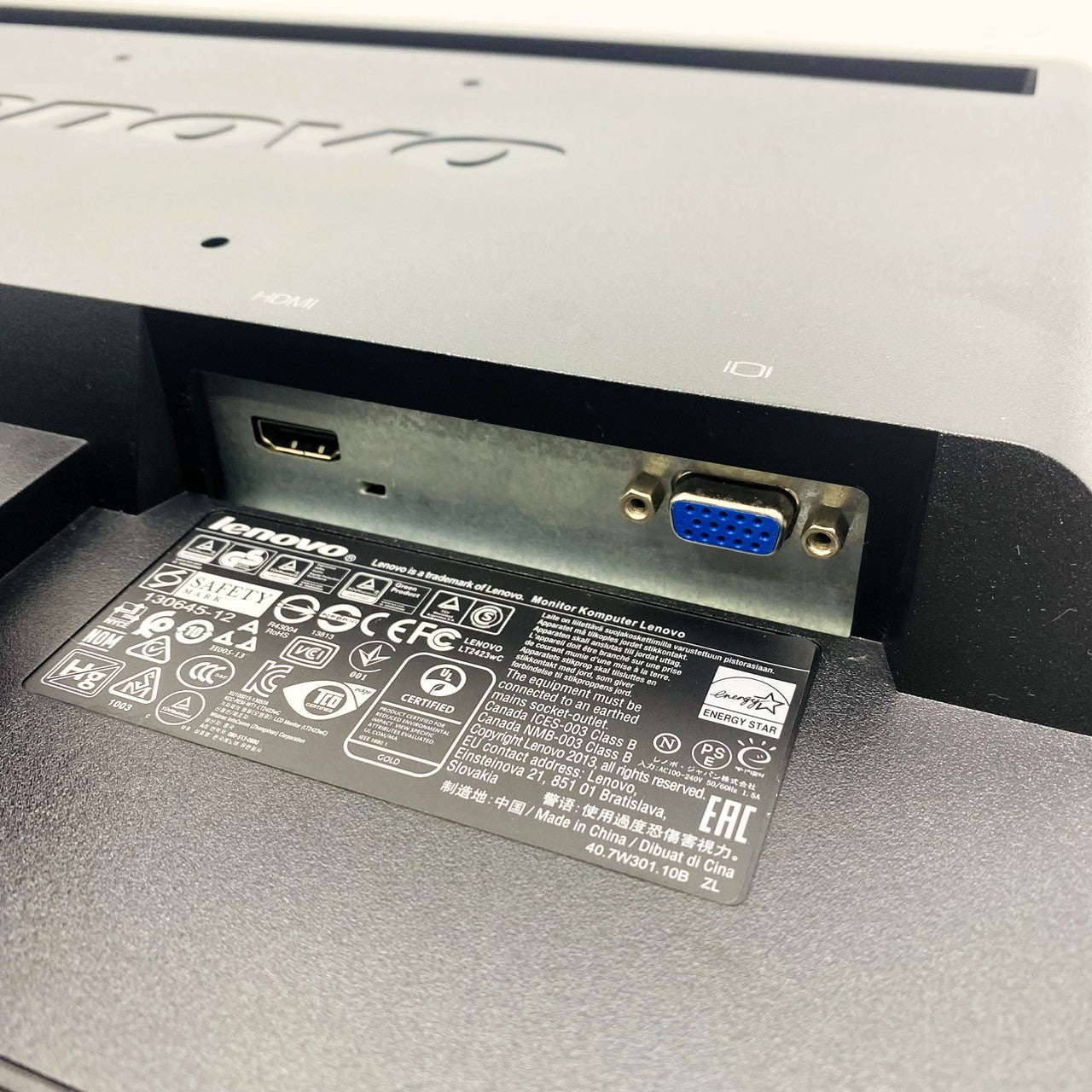 【中古モニター】24インチ メーカー Lenovo 型番 ThinkVision LT2423 60A8-KAR2-WW 入力端子 HDMI D-Sub 解像度 1920×1080 Aランク 中古 液晶 モニター PC ディスプレイ