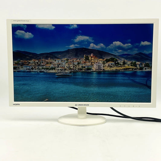 【中古モニター】21.5インチ メーカー GREENHOUSE 型番 GH-LCW22C-WH-9H 入力端子 HDMI D-Sub DVI 解像度 1920x1080 Cランク 中古 液晶 モニター PC ディスプレイ