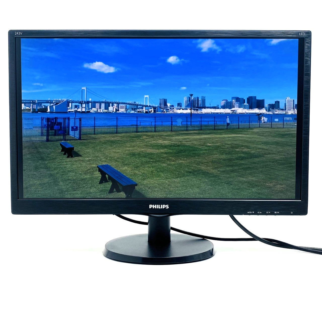 【中古モニター】23.6インチ メーカー PHILIPS 型番 243V5QHABA/11 入力端子 HDMI D-Sub DVI 解像度 1920x1080 Bランク 中古 液晶 モニター PC ディスプレイ
