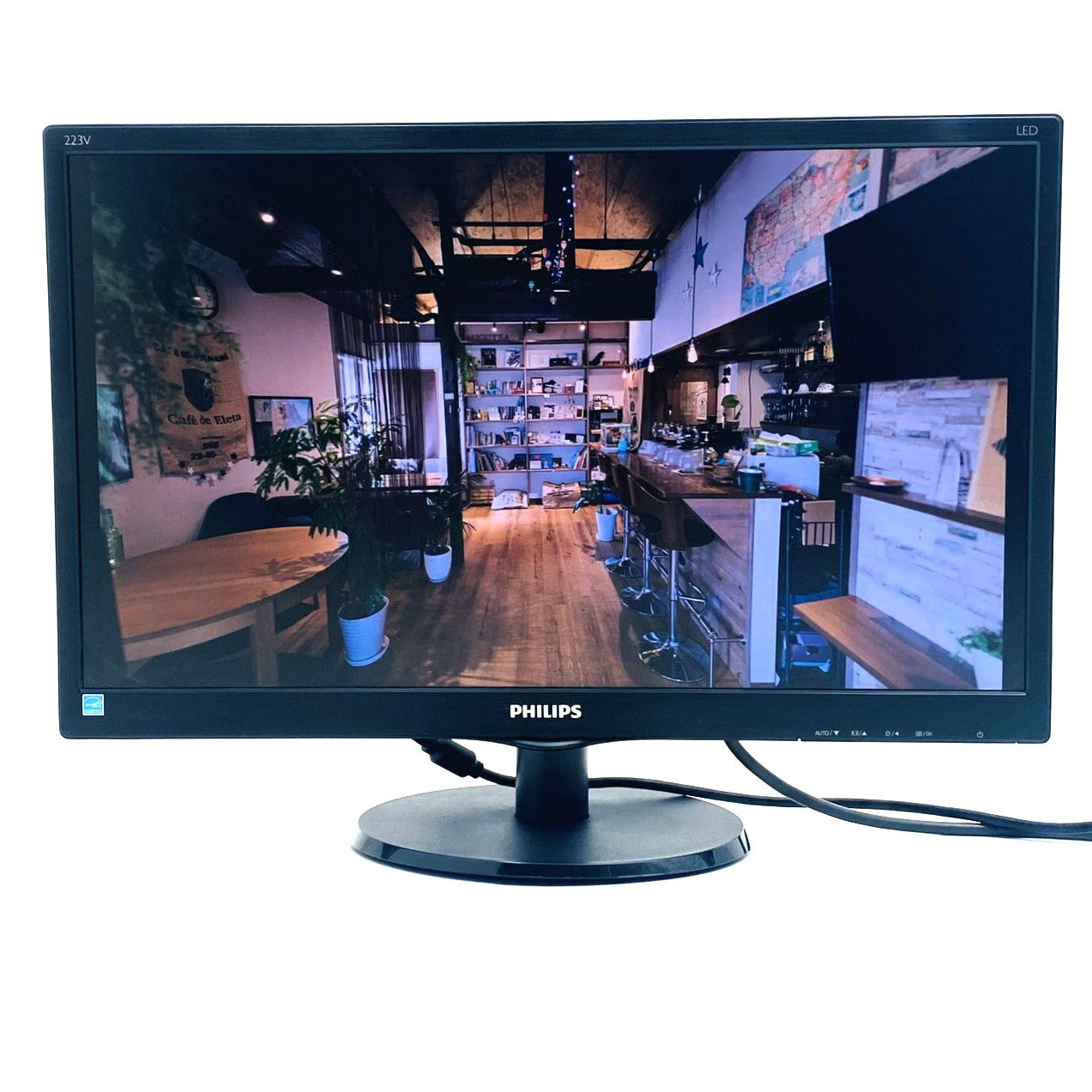 【中古モニター】21.5インチ メーカー PHILIPS 型番 223V5LHSB11 入力端子 D-Sub HDMI 解像度 1920x1080 Cランク 中古 液晶 モニター PC ディスプレイ