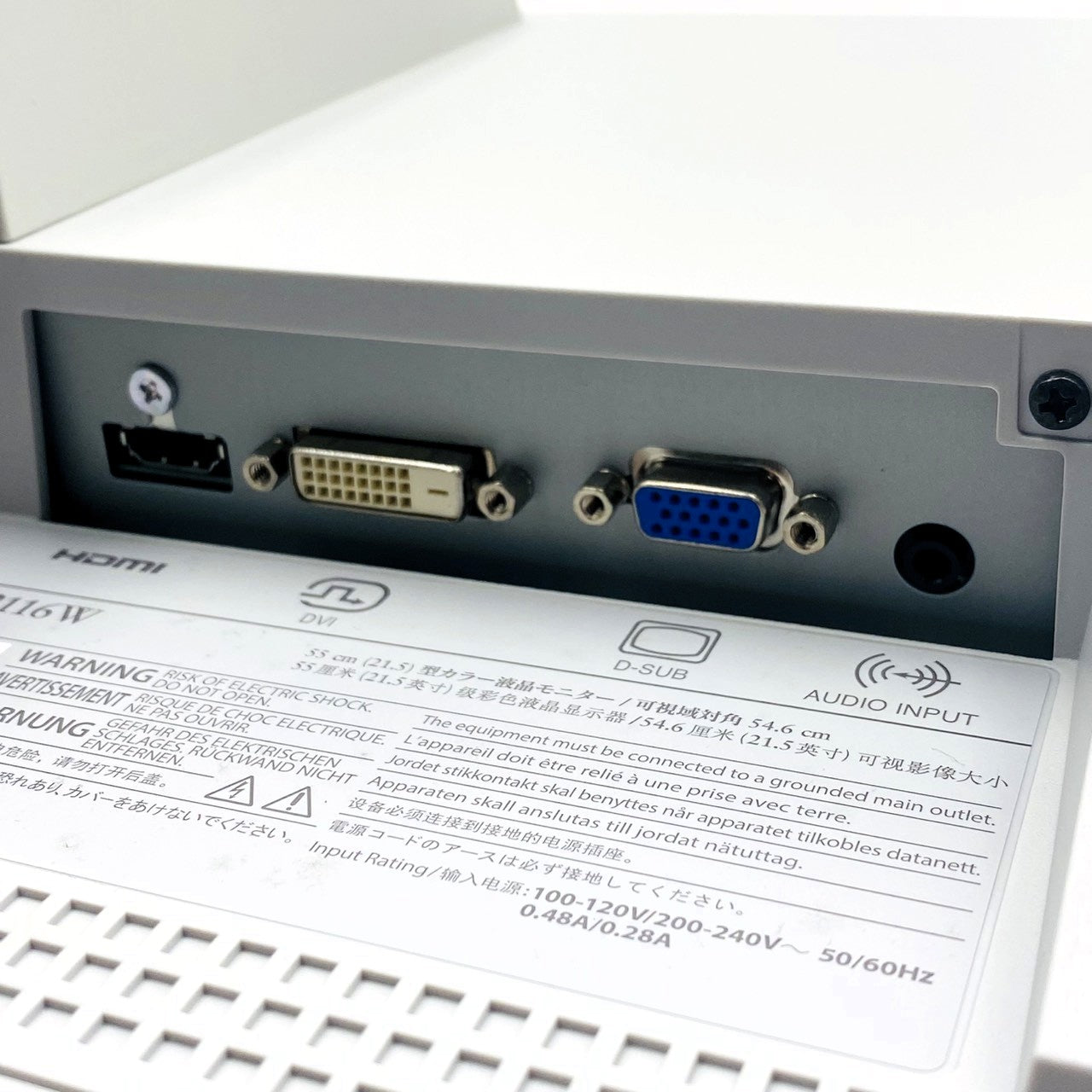 【中古モニター】21.5インチ メーカー EIZO 型番 EV2116W 入力端子 D-Sub DVI HDMI 解像度 1920x1080 Bランク 中古 液晶 モニター PC ディスプレイ