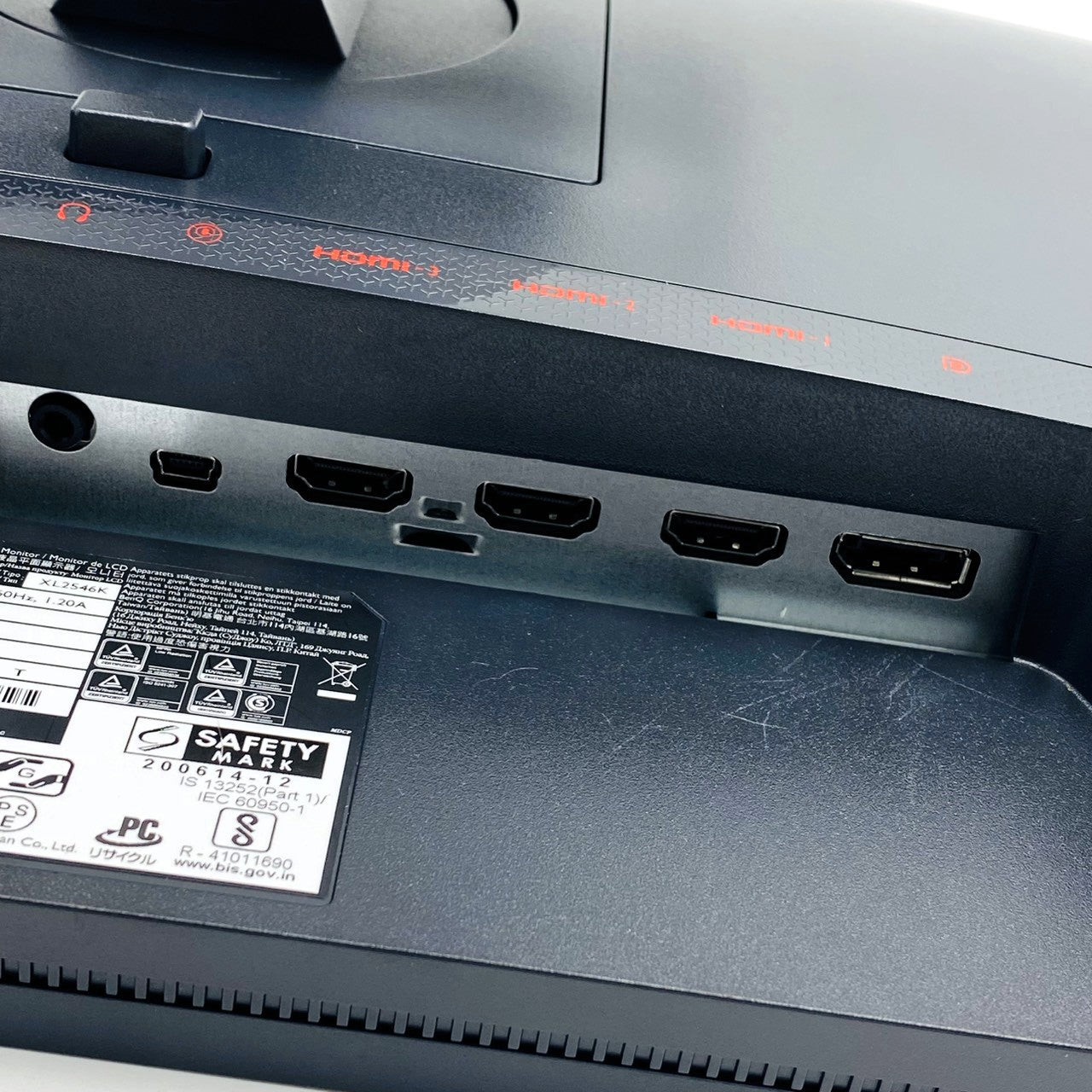 【中古モニター】24.5インチ メーカー BenQ 型番 XL2546K 入力端子 HDMI DisplayPort 解像度 1920x1080 Cランク 中古 液晶 モニター PC ディスプレイ