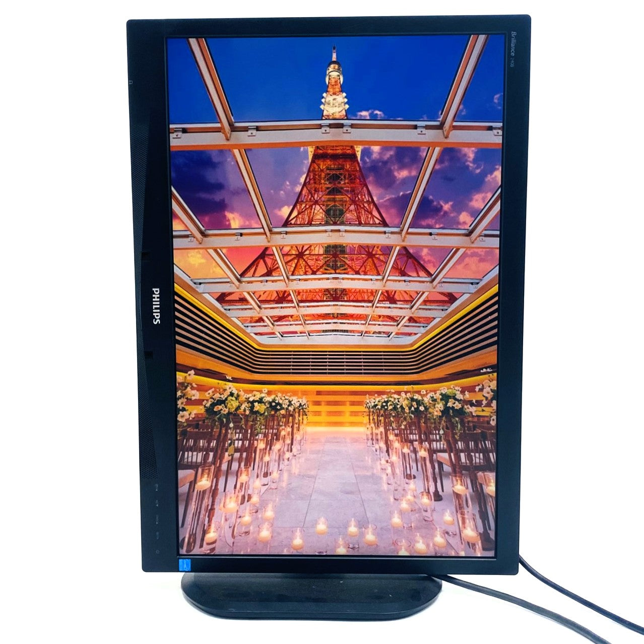 【中古モニター】24インチ メーカー PHILIPS 型番 240B4QPYEB-11 入力端子 DVI D-Sub DisplayPort 解像度 1920x1200 Cランク 中古 液晶 モニター PC ディスプレイ
