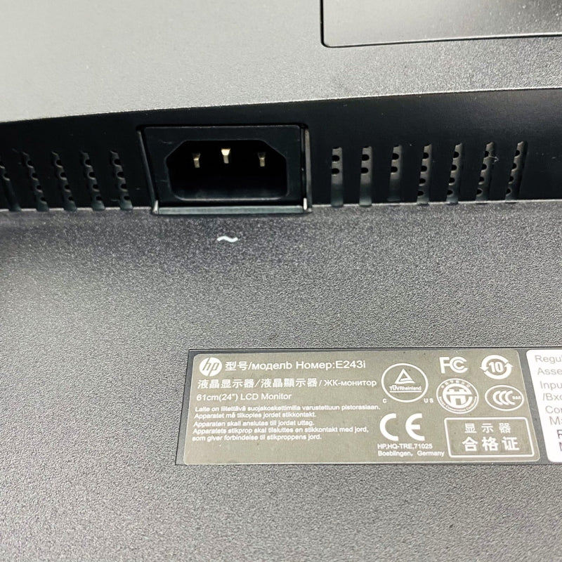 【中古モニター】24インチ メーカー HP 型番 E243I 入力端子 HDMI D-Sub DisplayPort 解像度 1920x1200 中古 液晶 モニター PC ディスプレイ