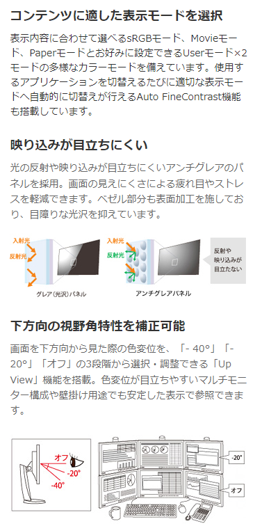 【中古モニター】21.5インチ メーカー EIZO 型番 EV2116W 入力端子 D-Sub DVI HDMI 解像度 1920x1080 中古 液晶 モニター PC ディスプレイ