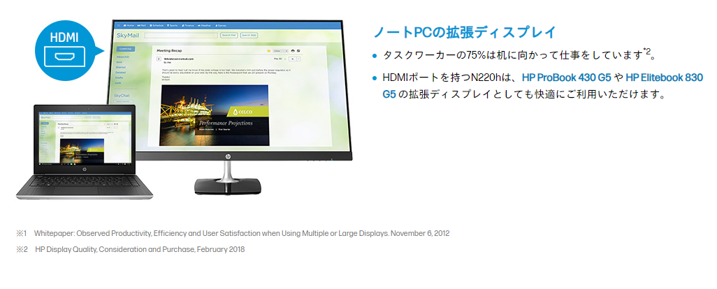 中古モニター】21.5インチ メーカー HP 型番 N220h 入力端子 HDMI D-Sub 解像度 1920x1080 中古 液晶 モ – モニタヤ