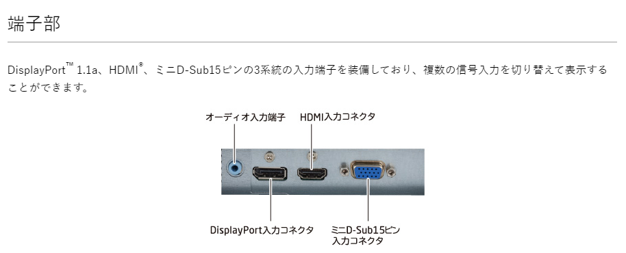 中古モニター】インチ メーカー NEC 型番 LCD-AS173M-C 入力端子