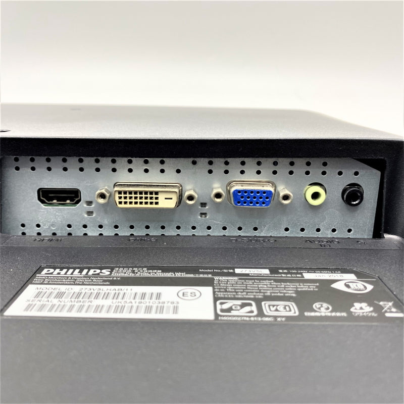 【中古モニター】27インチ メーカー PHILIPS 型番 273V5LHAB/11 入力端子 D-Sub DVI HDMI 解像度  1920x1080 中古 液晶 モニター PC ディスプレイ