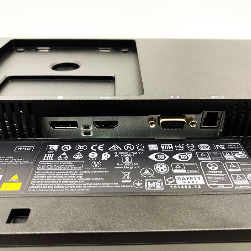 【中古モニター】21.5インチ メーカー Lenovo 型番 61A9-MAR1-WW ThinkVision T22i-10 入力端子D-Sub HDMI Displayport 解像度 1920x1080 中古 液晶 モニター PC ディスプレイ