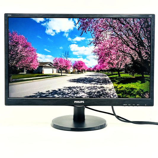 【中古モニター】23.6インチ メーカー PHILIPS 型番 243V5QHABA/11 入力端子 HDMI D-Sub DVI 解像度 1920x1080 Aランク 中古 液晶 モニター PC ディスプレイ