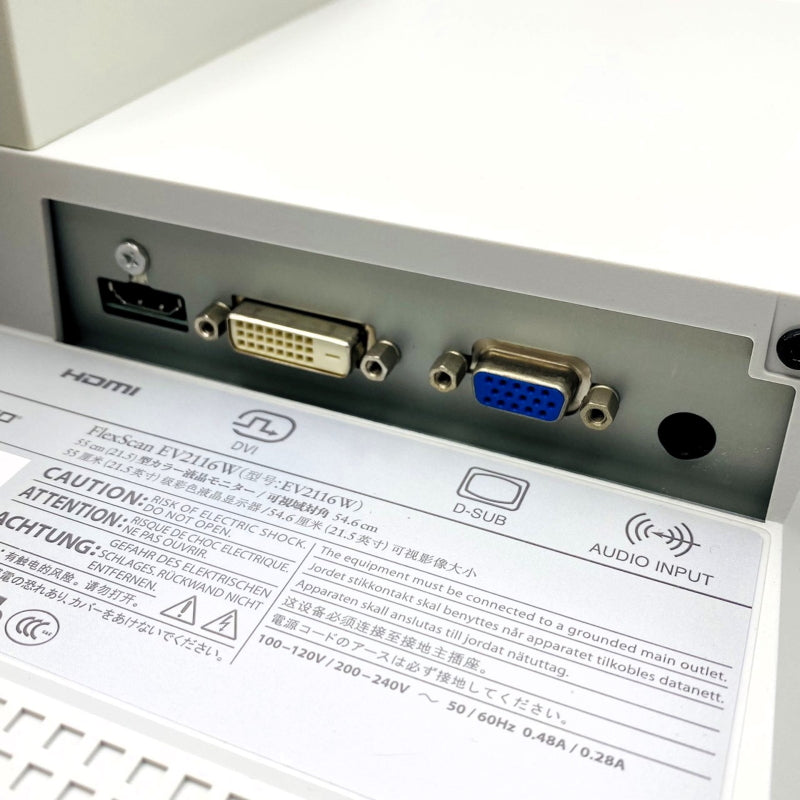 【中古モニター】21.5インチ メーカー EIZO 型番 EV2116W 入力端子 D-Sub DVI HDMI 解像度 1920x1080 中古 液晶 モニター PC ディスプレイ