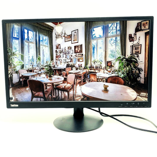 【中古モニター】23.8インチ メーカー Lenovo 型番 61B7-JAR6-WW 入力端子 D-Sub DisplayPort 解像度 1920x1080 Aランク 中古 液晶 モニター PC ディスプレイ