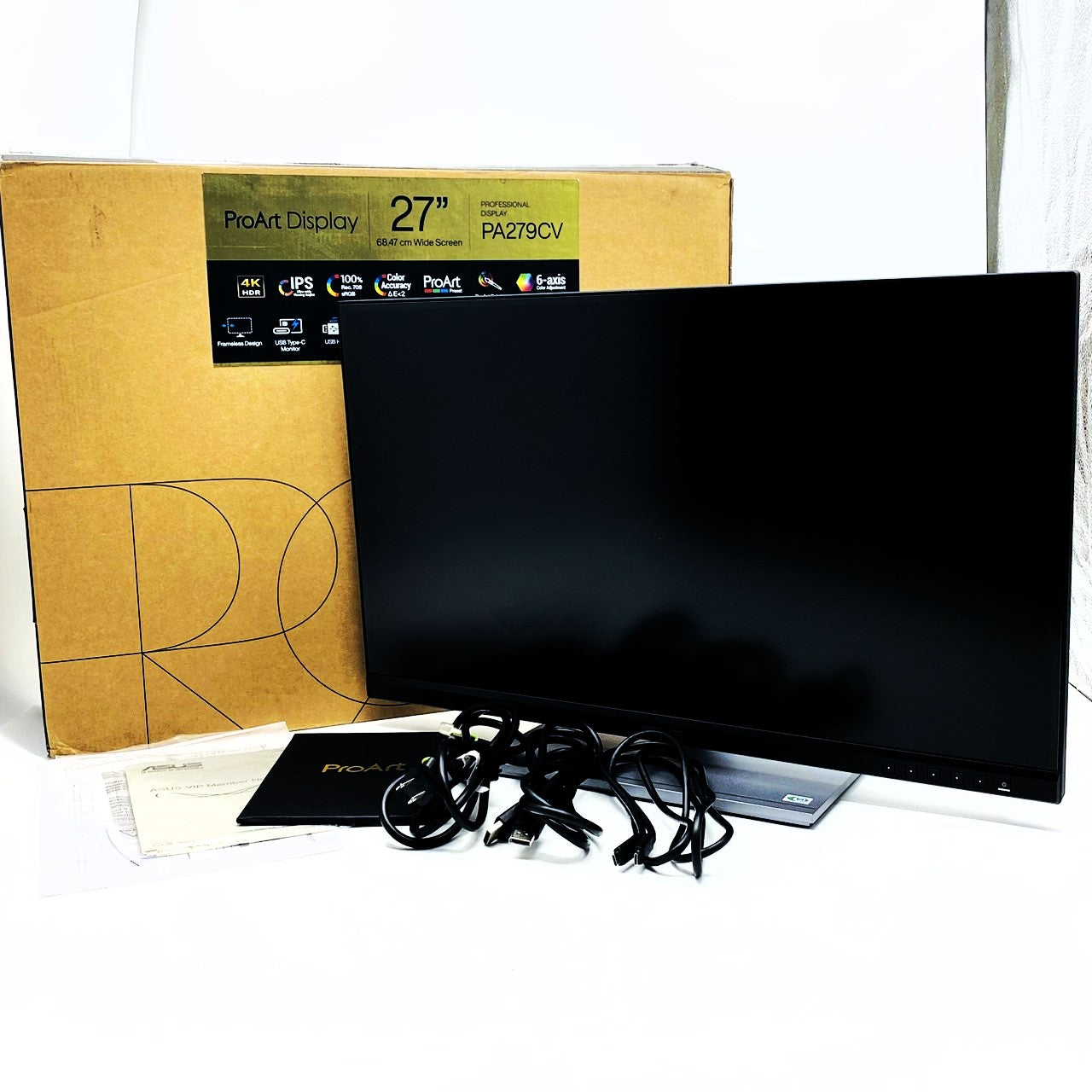 【中古モニター】27インチ メーカー ASUS 型番 ProArt Display PA279CV-R 入力端子 HDMI  DisplayPort USBType-C 解像度 3840×2160 Aランク 中古 液晶 モニター PC ディスプレイ