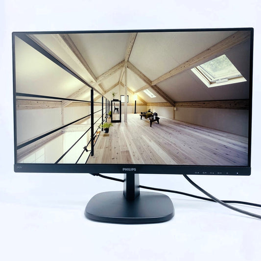 【中古モニター】23.8インチ メーカー PHILIPS 型番 243V7QJAB/11入力端子 D-Sub DisplayPort HDMI 解像度 1920x1080 Bランク 中古 液晶 モニター PC ディスプレイ