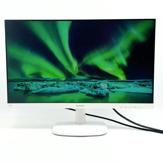 【中古モニター】23.8インチ メーカー PHILIPS 型番 243V7QDAW/11 入力端子 D-Sub DVI HDMI 解像度 1920x1080 Bランク 中古 液晶 モニター PC ディスプレイ