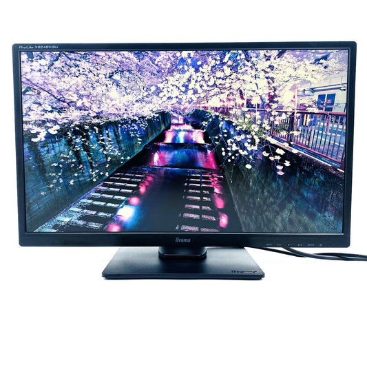 【中古モニター】23.8インチ メーカー iiyama 型番 XB2481HSU-B4 入力端子 HDMI D-Sub DisplayPort 解像度 1920x1080 Aランク 中古 液晶 モニター PC ディスプレイ