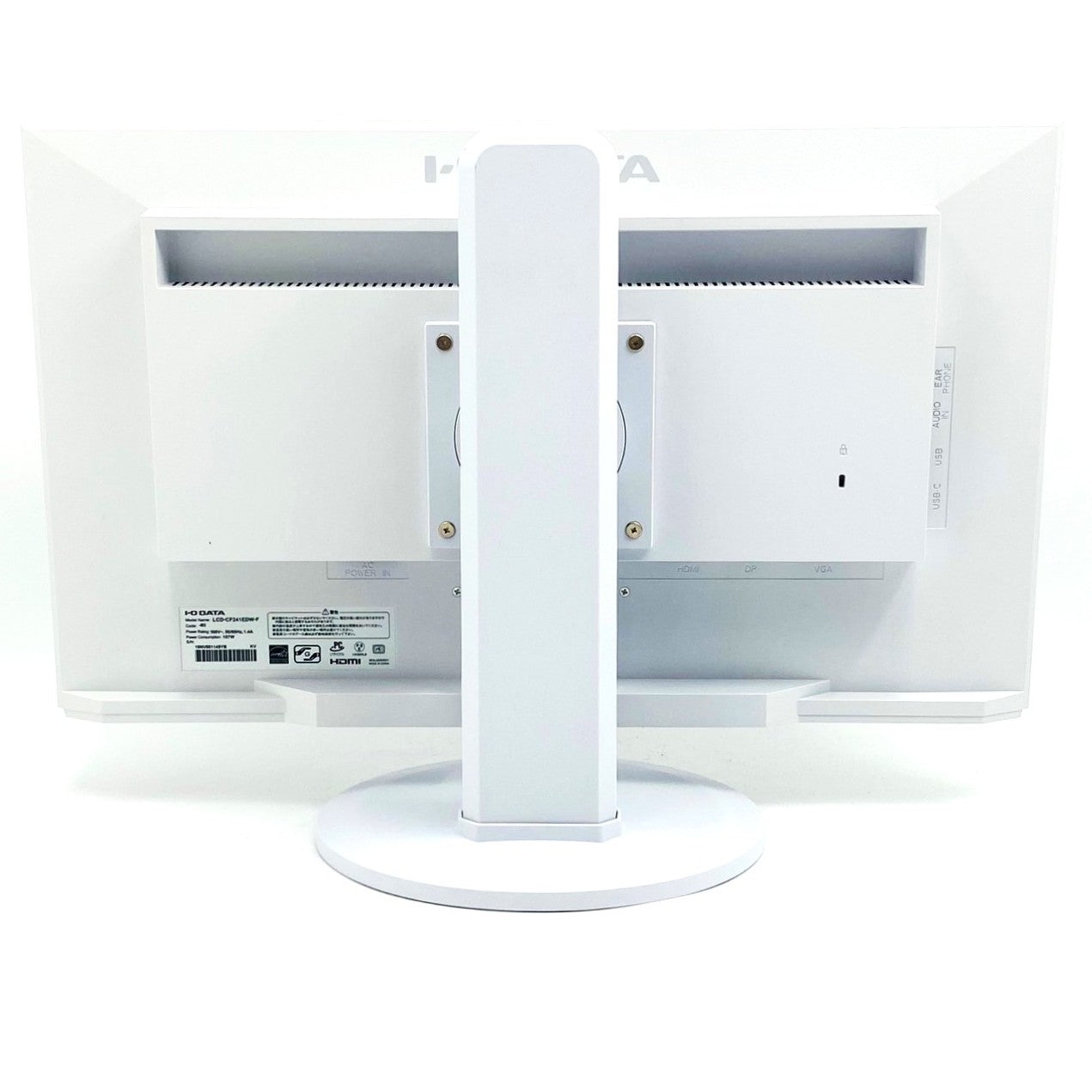 【中古モニター】23.8インチ メーカー I-O DATA 型番 CF241EDW 入力端子 HDMI D-Sub DisplayPort USB-C 解像度 1920x1080 Aランク 中古 液晶 モニター PC ディスプレイ