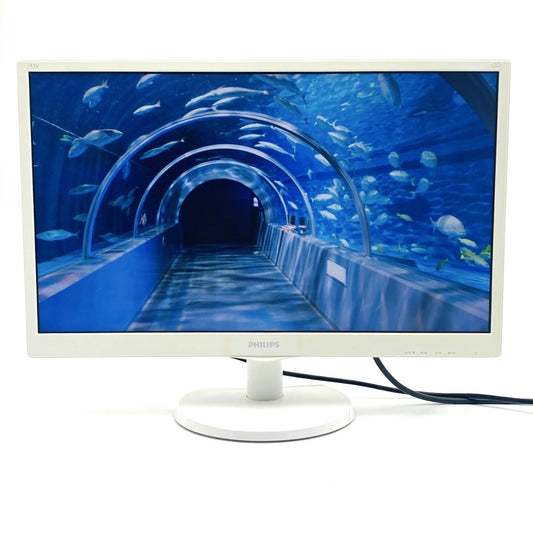 【中古モニター】23.6インチ メーカー PHILIPS 型番 243V5QHAWA-11 入力端子 DVI D-Sub HDMI 解像度 1920x1080 Bランク 中古 液晶 モニター PC ディスプレイ