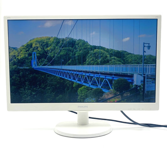 【中古モニター】23.6インチ メーカー PHILIPS 型番 243V5QHAWA-11 入力端子 DVI D-Sub HDMI 解像度 1920x1080 Cランク 中古 液晶 モニター PC ディスプレイ