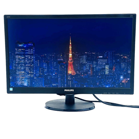【中古モニター】21.5インチ メーカー PHILIPS 型番 223V5LHSB11 入力端子 D-Sub HDMI 解像度 1920x1080 Aランク 中古 液晶 モニター PC ディスプレイ