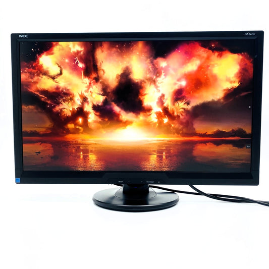 【中古モニター】23.6インチ メーカー NEC 型番 LCD-AS242W-BK 入力端子 DVI D-sub 解像度 1920x1080 Cランク 中古 液晶 モニター PC ディスプレイ