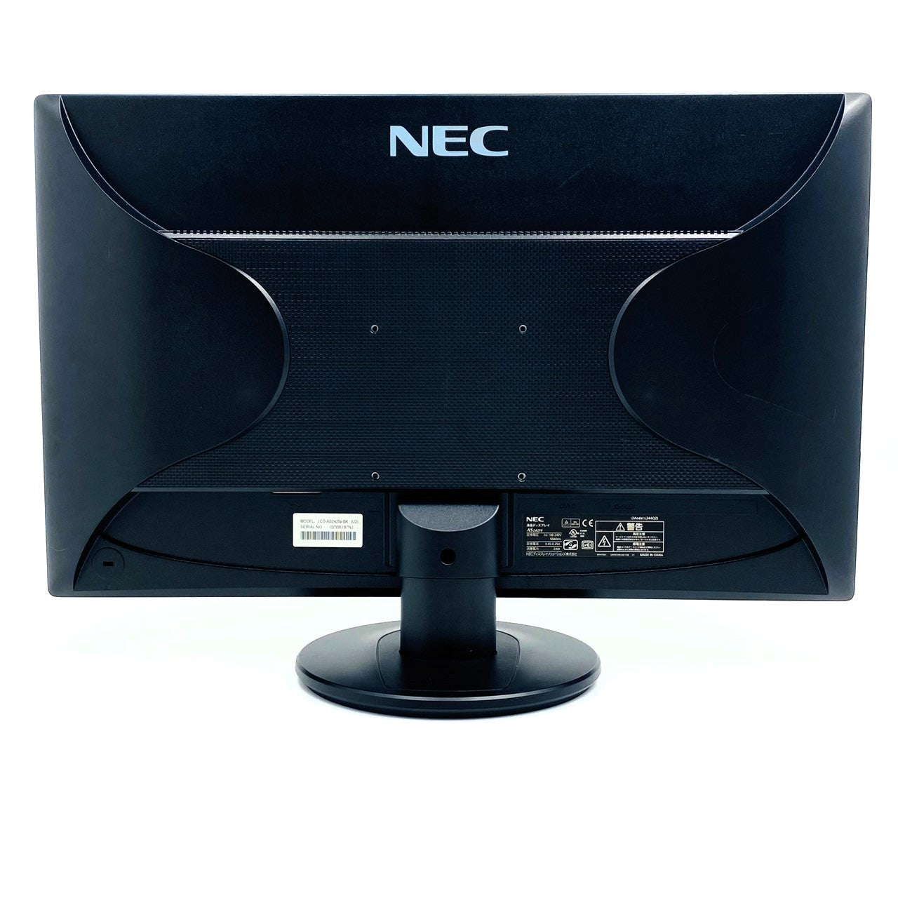 【中古モニター】23.6インチ メーカー NEC 型番 LCD-AS242W-BK 入力端子 DVI D-sub 解像度 1920x1080 Cランク 中古 液晶 モニター PC ディスプレイ