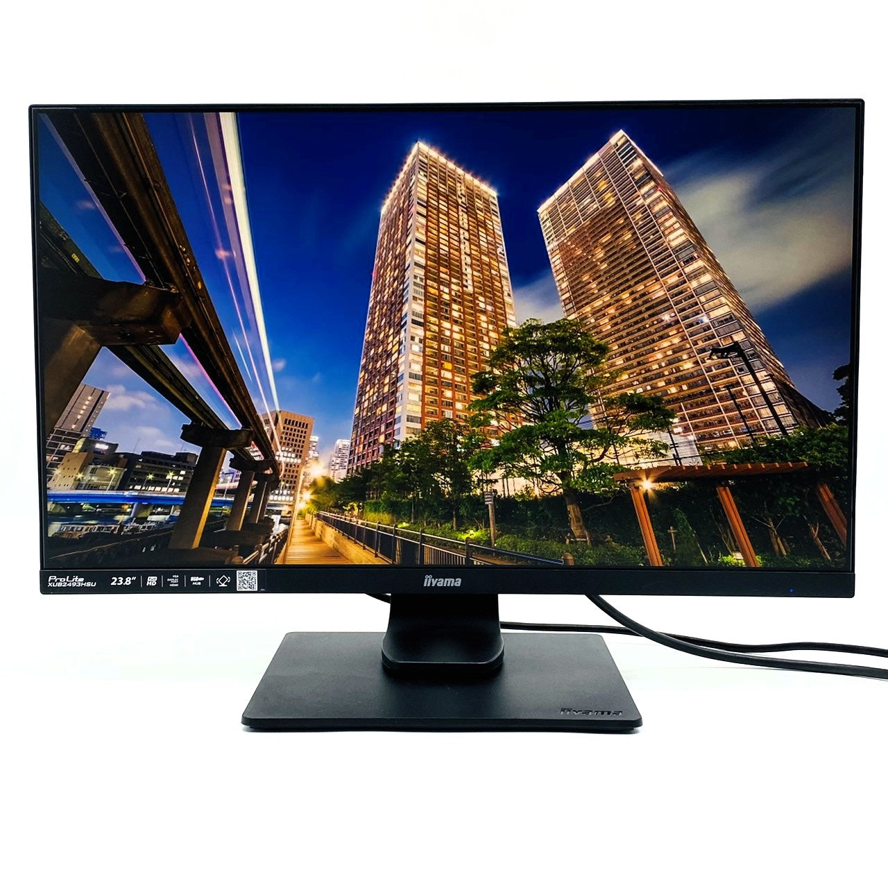 【中古モニター】23.8インチ メーカー iiyama 型番 XUB2493HSU-B1 入力端子 HDMI D-Sub Displayport 解像度 1920x1080 Aランク 中古 液晶 モニター PC ディスプレイ