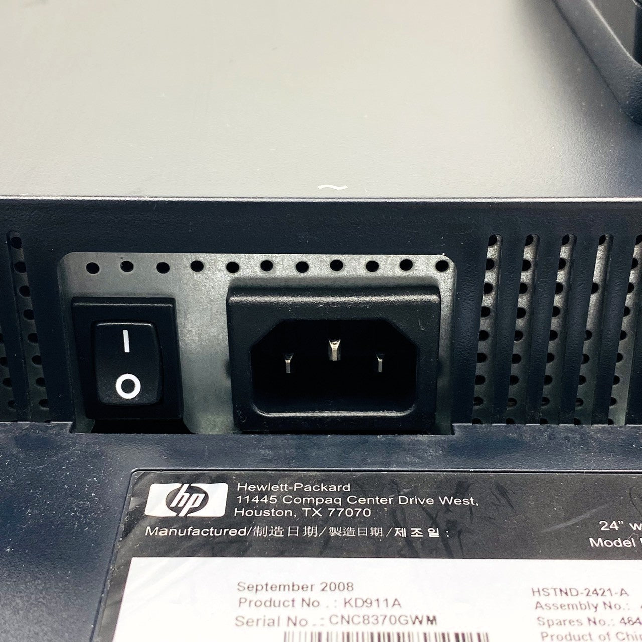 【中古モニター】24インチ メーカー HP 型番 LP2475W 入力端子 HDMI DVI Displayport 解像度 1920x1200 Bランク 中古 液晶 モニター PC ディスプレイ