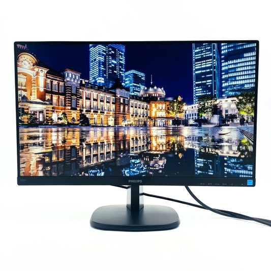 【中古モニター】23.8インチ メーカー PHILIPS 型番 243V7QDAB/11 入力端子 D-Sub DVI HDMI 解像度 1920x1080 Aランク 中古 液晶 モニター PC ディスプレイ