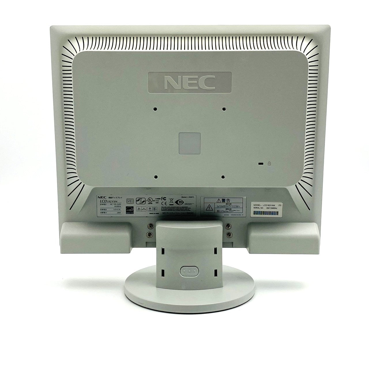 【中古モニター】19インチ メーカー NEC 型番 LCD192VXM 入力端子 D-Sub DVI 解像度 1280x1024 Cランク 中古 液晶 モニター PC ディスプレイ