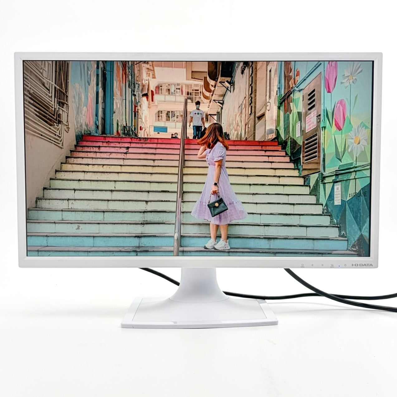 【中古モニター】23.8インチ メーカー I-ODATA 型番 LCD-AD243EDSW 入力端子 DVI D-Sub 解像度 1920x1080  Aランク 中古 液晶 モニター PC ディスプレイ