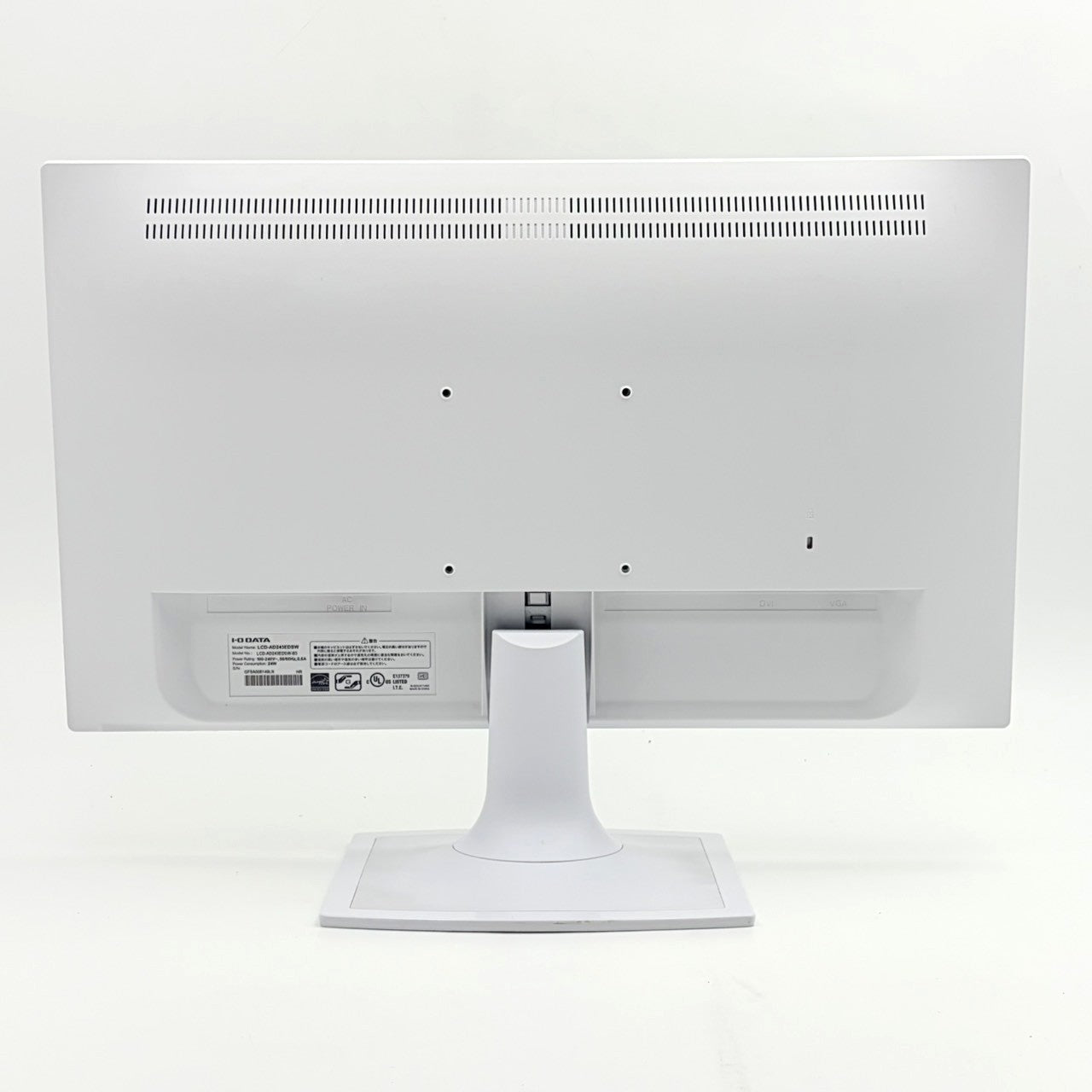【中古モニター】23.8インチ メーカー I-ODATA 型番 LCD-AD243EDSW 入力端子 DVI D-Sub 解像度 1920x1080  Cランク 中古 液晶 モニター PC ディスプレイ