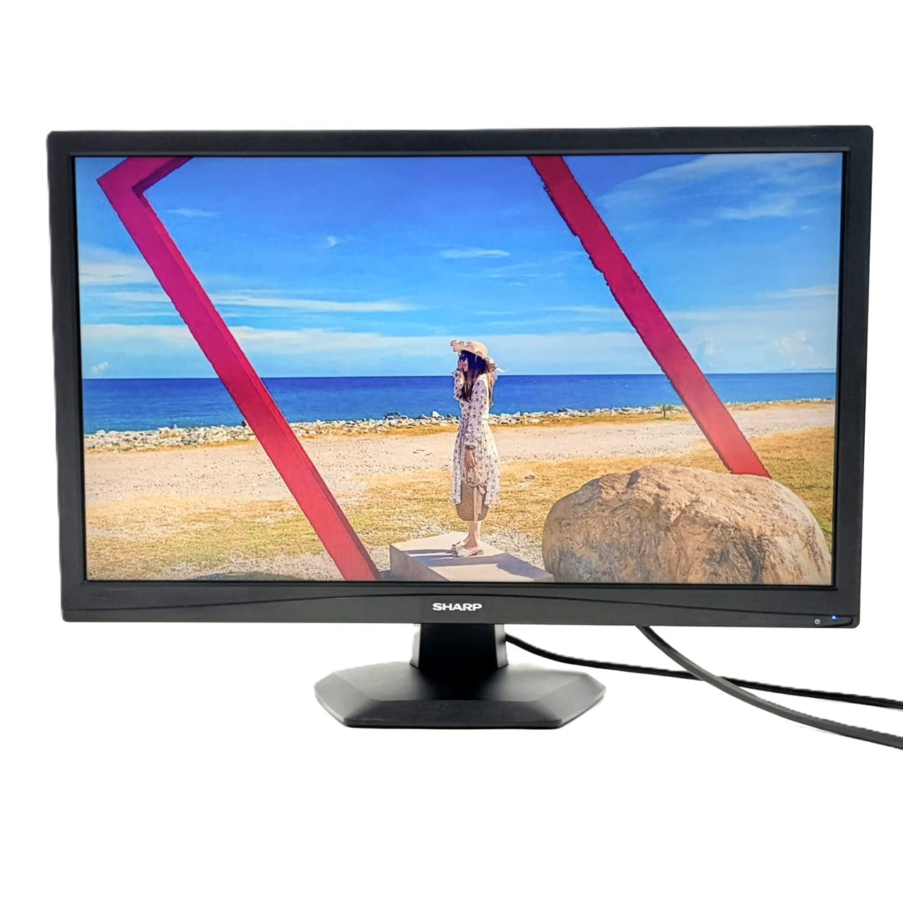 【中古モニター】22インチ メーカー SHARP 型番 LL-M220 入力端子 HDMI D-Sub 解像度 1920x1080 Aランク 中古 液晶 モニター PC ディスプレイ