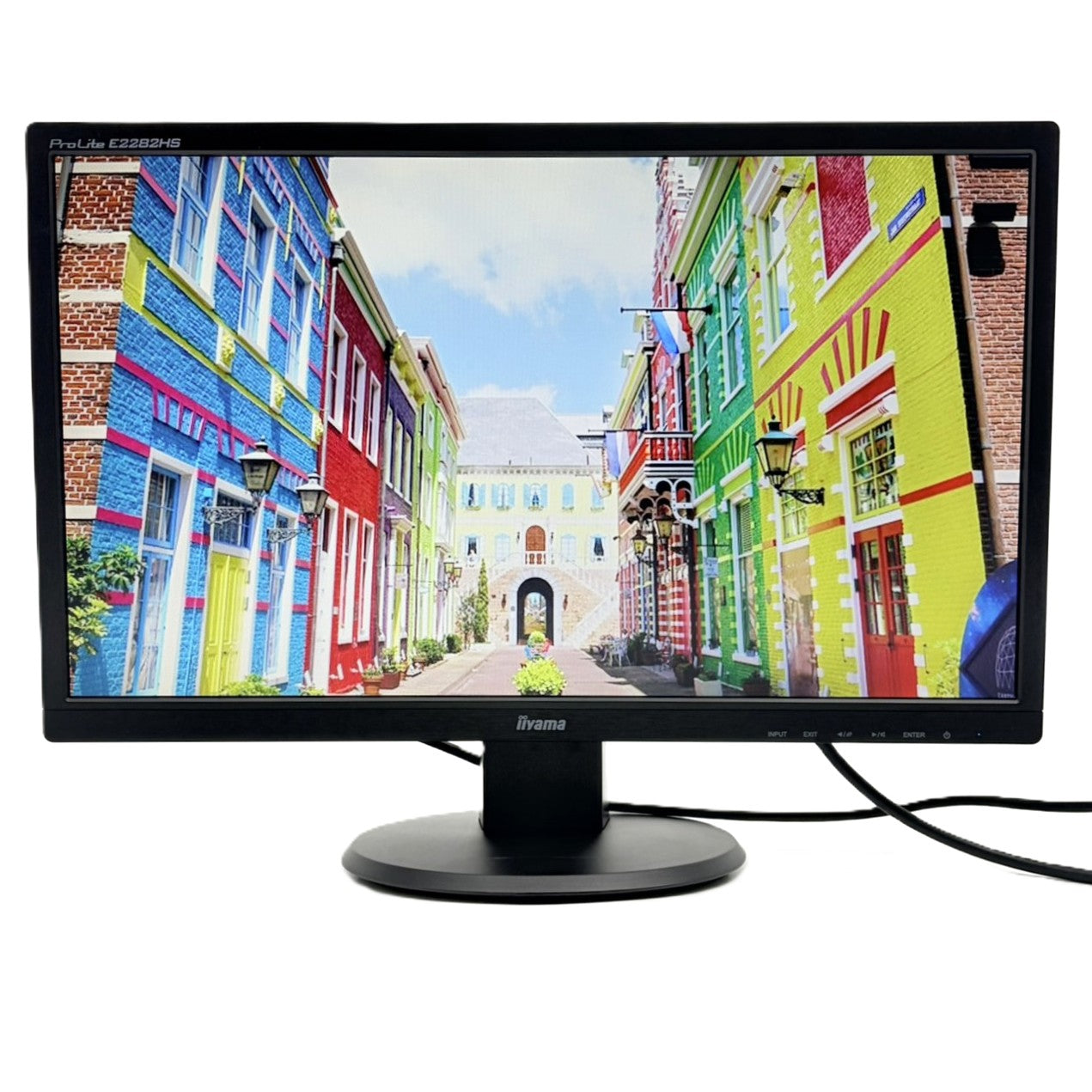 【中古モニター】21.5インチ メーカー iiyama 型番 E2282HS-B1 入力端子 HDMI D-Sub DVI 解像度 1920×1080 Aランク 中古 液晶 モニター PC ディスプレイ