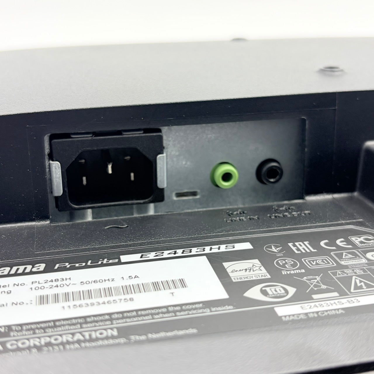 【中古モニター】24インチ メーカー iiyama 型番 E2483HS-B3 入力端子 HDMI D-Sub Displayport 解像度 1920x1080 Cランク 中古 液晶 モニター PC ディスプレイ