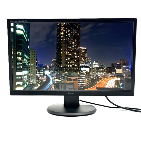 【中古モニター】21.5インチ メーカー iiyama 型番 X2283HS 入力端子 D-Sub HDMI DisplayPort 解像度 1920x1080 Cランク 中古 液晶 モニター PC ディスプレイ