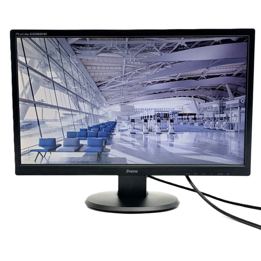 【中古モニター】21.5インチ メーカー iiyama 型番 E2282HD 入力端子 D-Sub DVI 解像度 1920×1080 Aランク 中古 液晶 モニター PC ディスプレイ