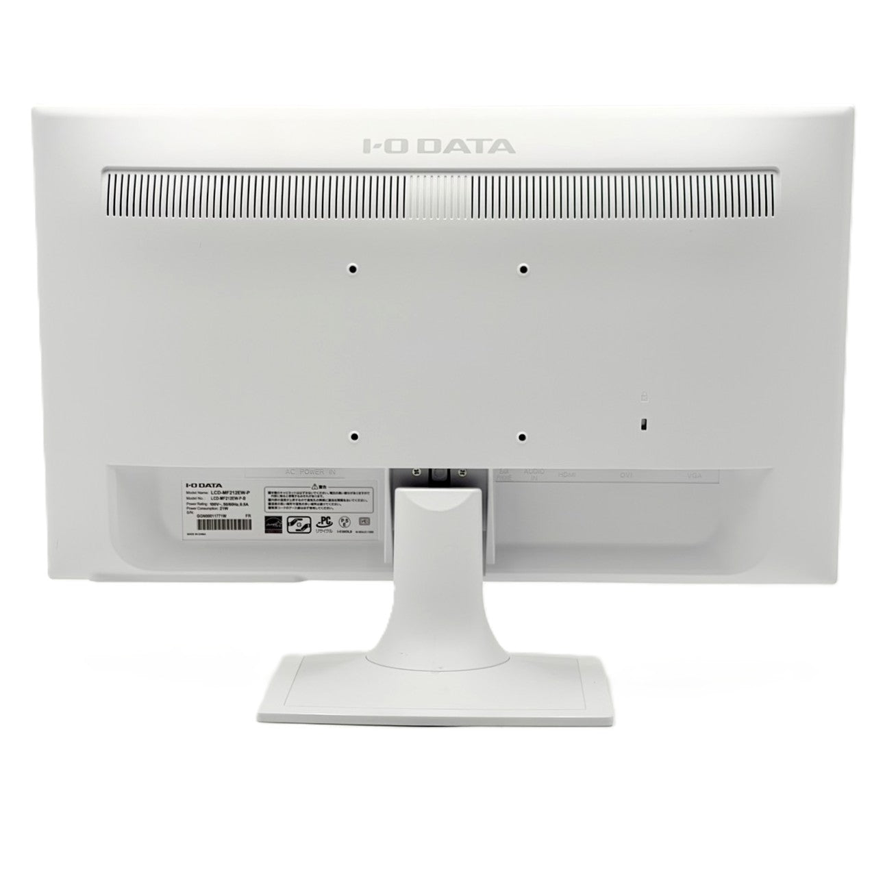 【中古モニター】20.7インチ メーカー I-O DATA 型番 LCD-MF212EW-P 入力端子 HDMI D-Sub DVI 解像度 1920x1080 Aランク 中古 液晶 モニター PC ディスプレイ
