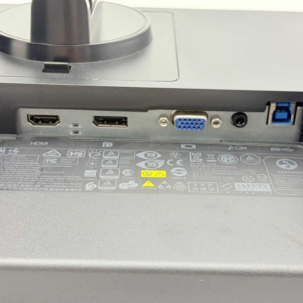 【中古モニター】23インチ メーカー Lenovo 型番 61AB-MAR1-WW 入力端子D-Sub HDMI Displayport 解像度 1920x1080 Aランク 中古 液晶 モニター PC ディスプレイ