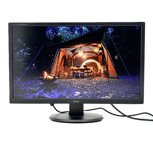 【中古モニター】24インチ メーカー iiyama 型番 E2483HS-B3 入力端子 HDMI D-Sub Displayport 解像度 1920x1080 Aランク 中古 液晶 モニター PC ディスプレイ