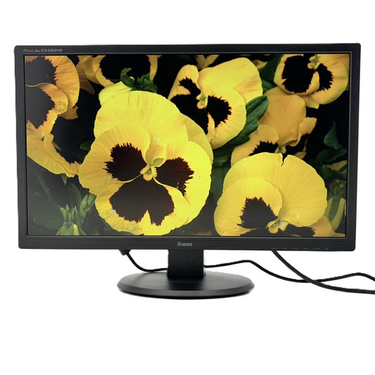 【中古モニター】24インチ メーカー iiyama 型番 E2483HS-B3 入力端子 HDMI D-Sub Displayport 解像度 1920x1080 Bランク 中古 液晶 モニター PC ディスプレイ